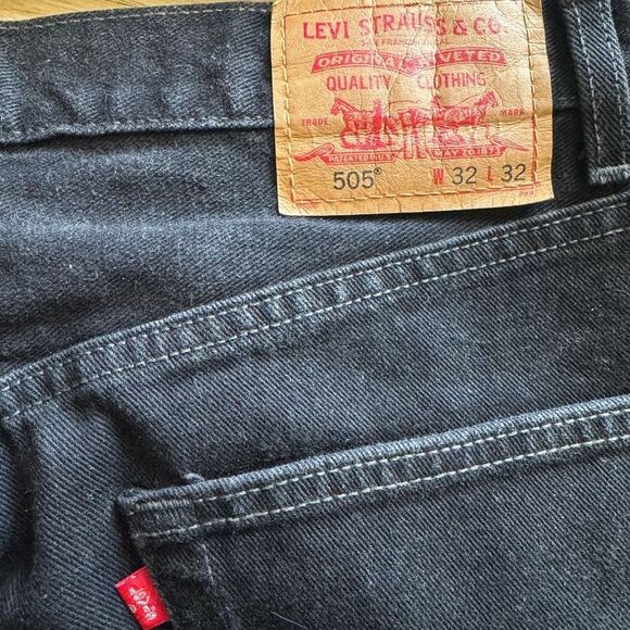 Vintage Levi’s 505 Regular Fit Jeans - Black Wash - 32x32 - Picture 4 of 8